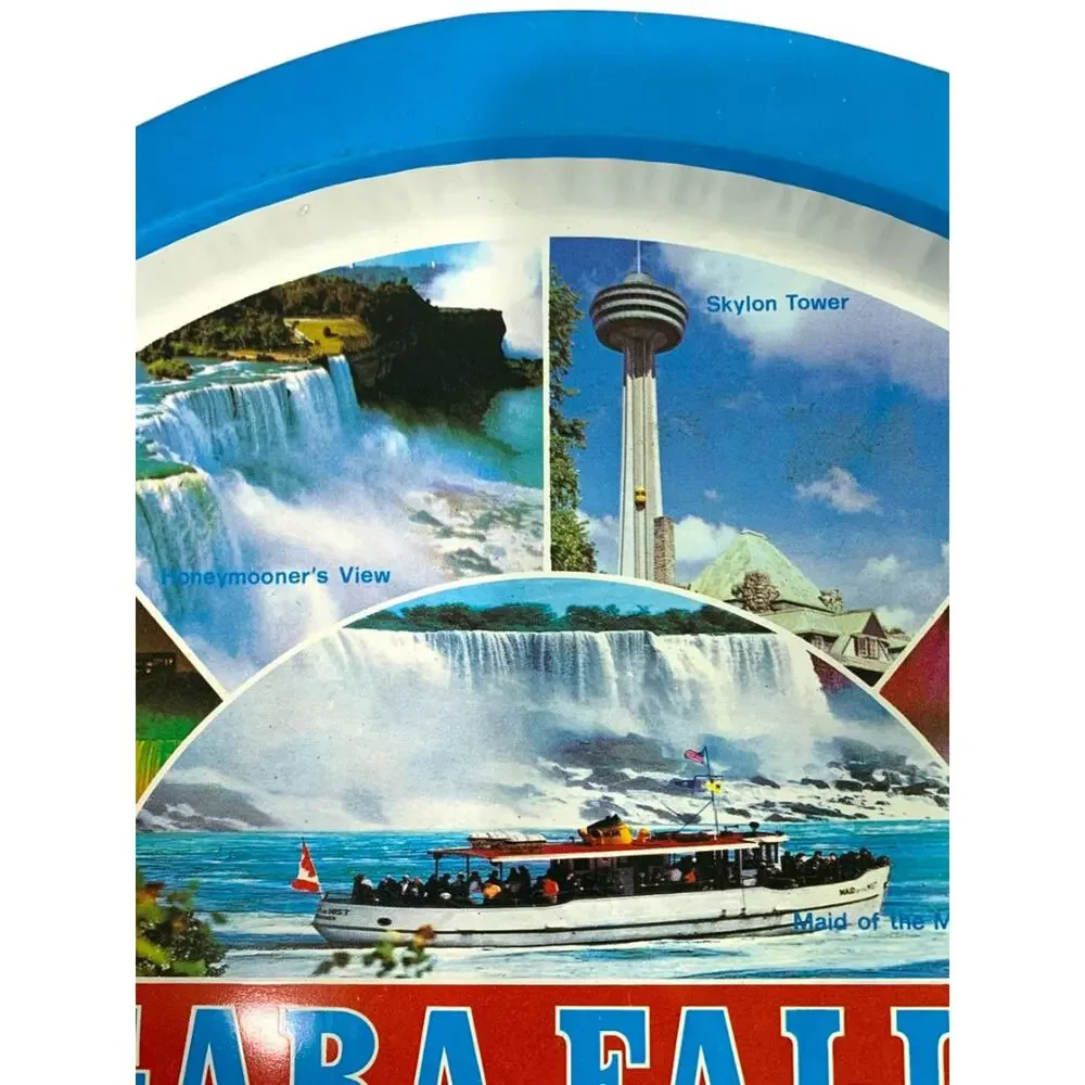 Vintage Niagara Falls Canada Souvenir Tin Serving Tray 13